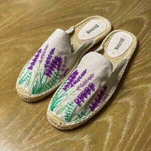 Soludos Lavender Fields Canvas Espadrille Mules